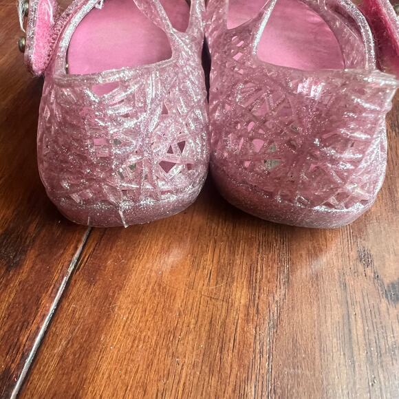 Mini Melissa Campana 8c Pink Glitter Jelly Sandal Mary Jane - Picture 4 of 9